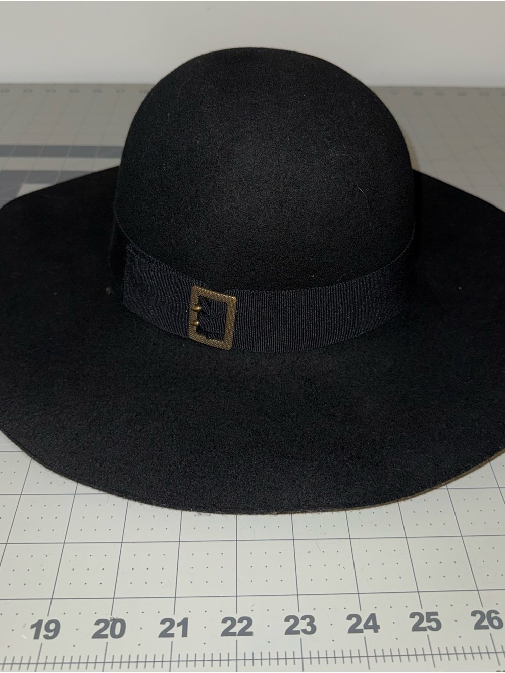 Hugo Boss Black Wide-Brim Felt Hat with Buckle Band